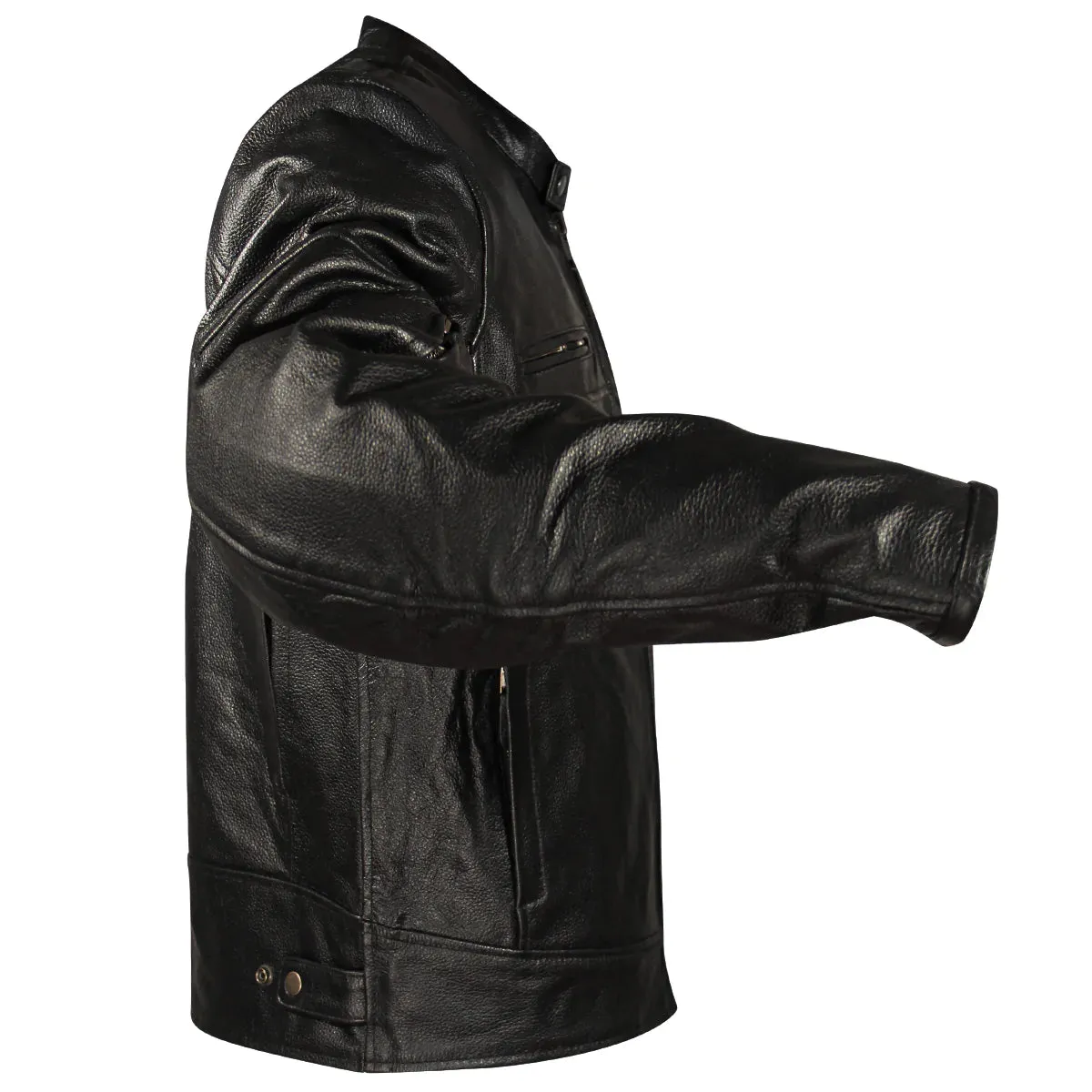 Xelement XSPR105 Men's 'The Racer' Black Armored Leather Racing Jacket