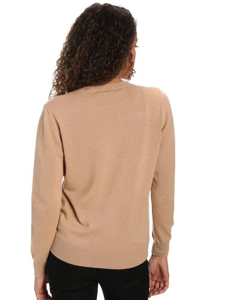 Zainuno Moizni Women's 100% Cashmere Classic Crew Neck Sweater